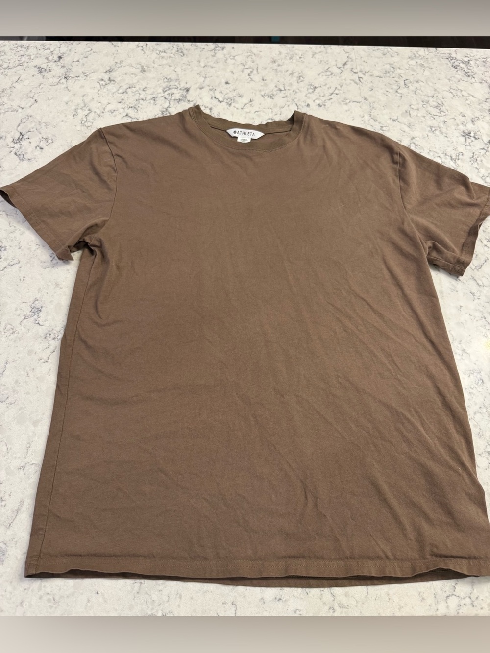 Athleta Women’s Medium Brown Crew Neck Short Sleeve Tee - Solid Brown